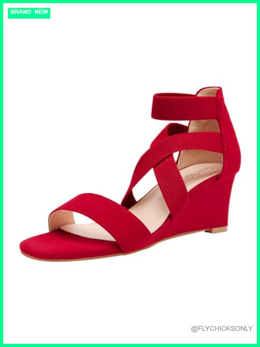 Women's Faux Suede Ankle Strap Low Wedge Sandals Cushioned 2.5-Inch Dressy